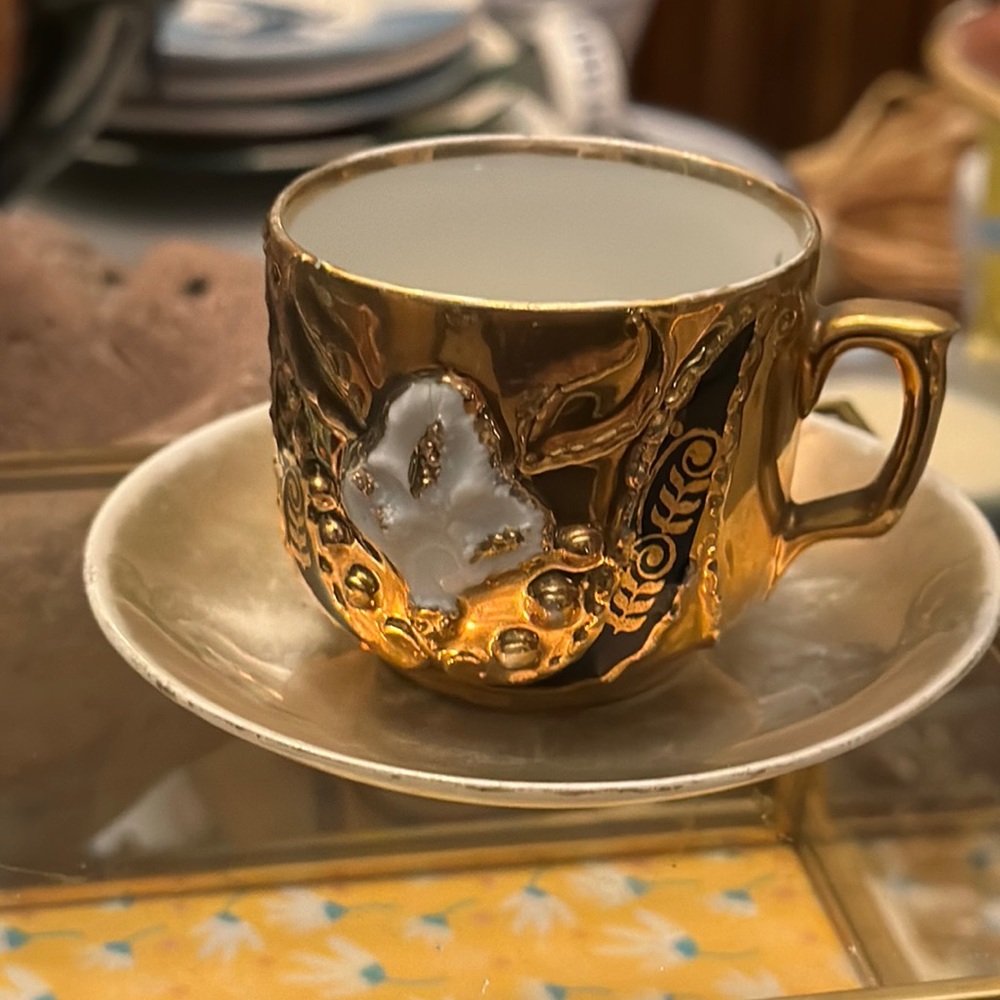 Beautiful cup and saucer made In Germany stamped on both bottom of cup / saucer